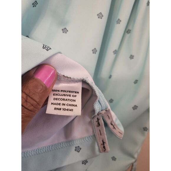 Walter Hagan Men Short Sleeve Golf Polo Size XL Blue 11 Majors Turtle Print - Picture 8 of 8